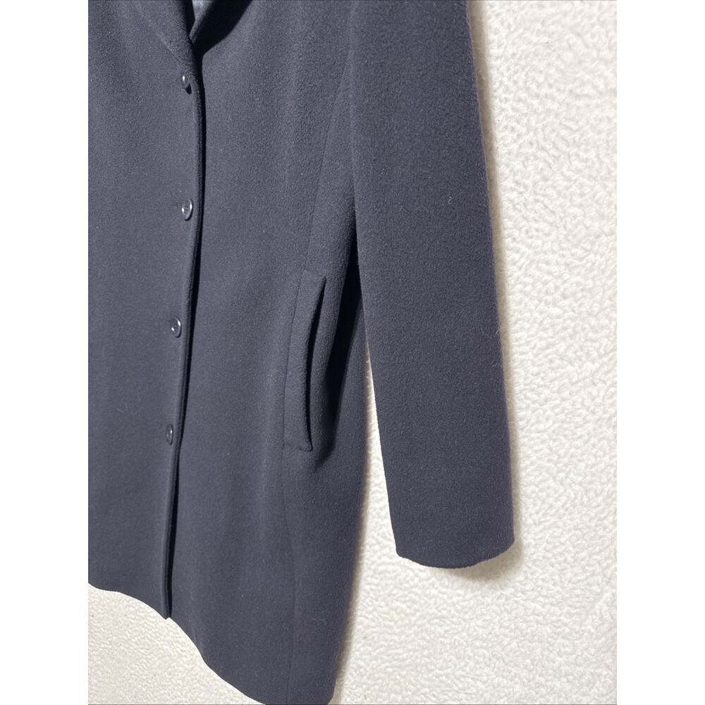 LL Bean Wool & Cashmere Women’s 14 Regular Navy Blue Lined Coat - Picture 3 of 8